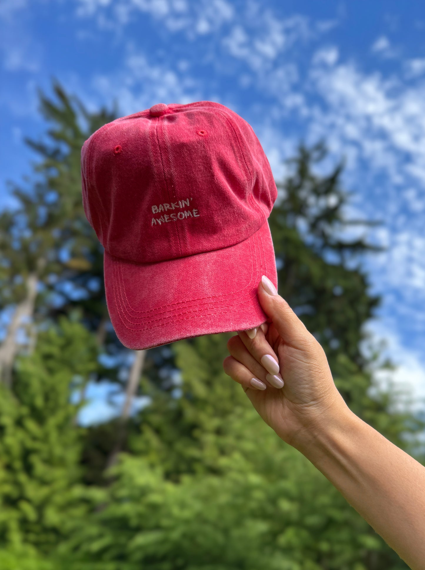 Barkin' Awesome Vintage Hat - Pink