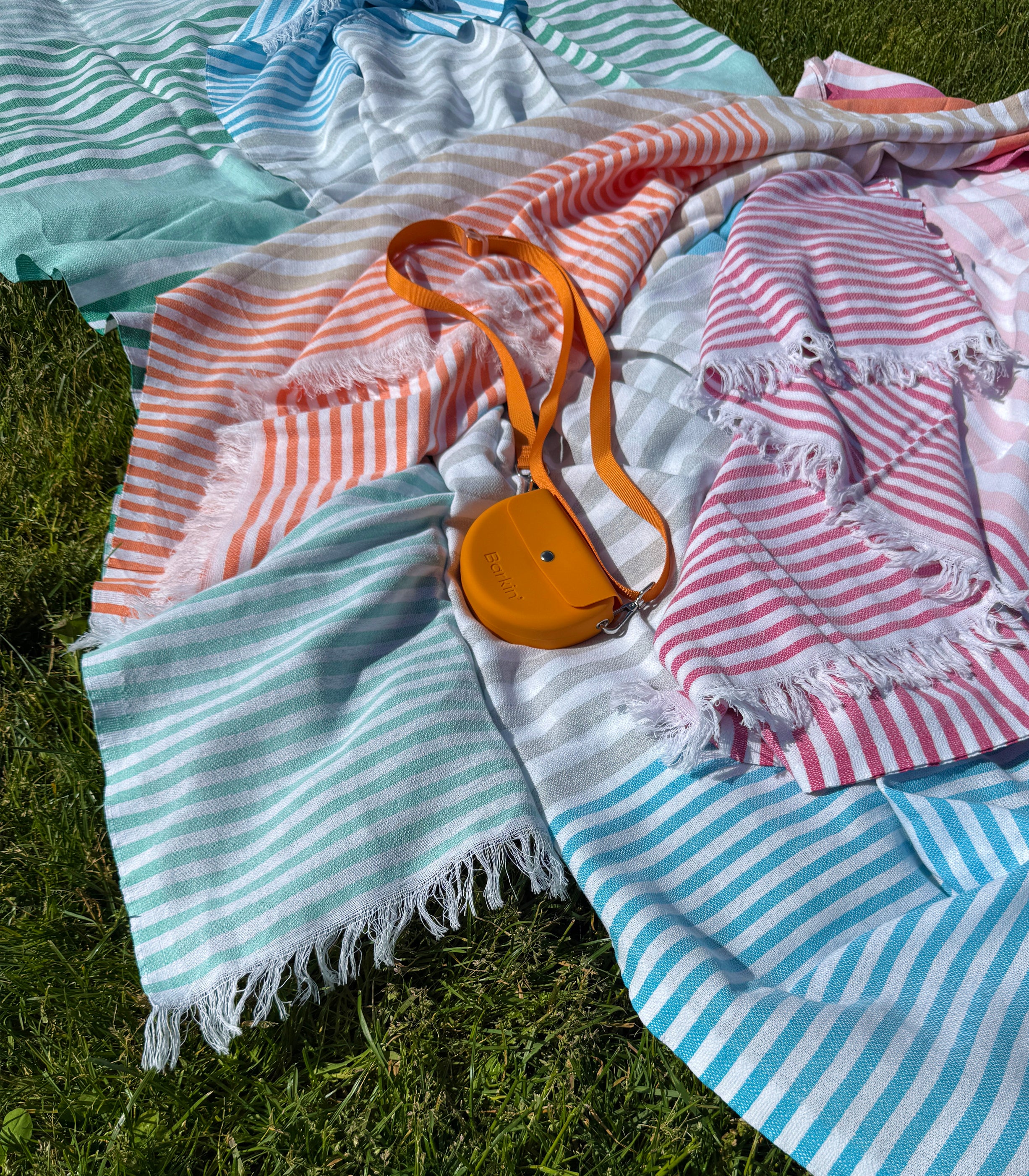 The Barkin' Towel - Orange Stripe