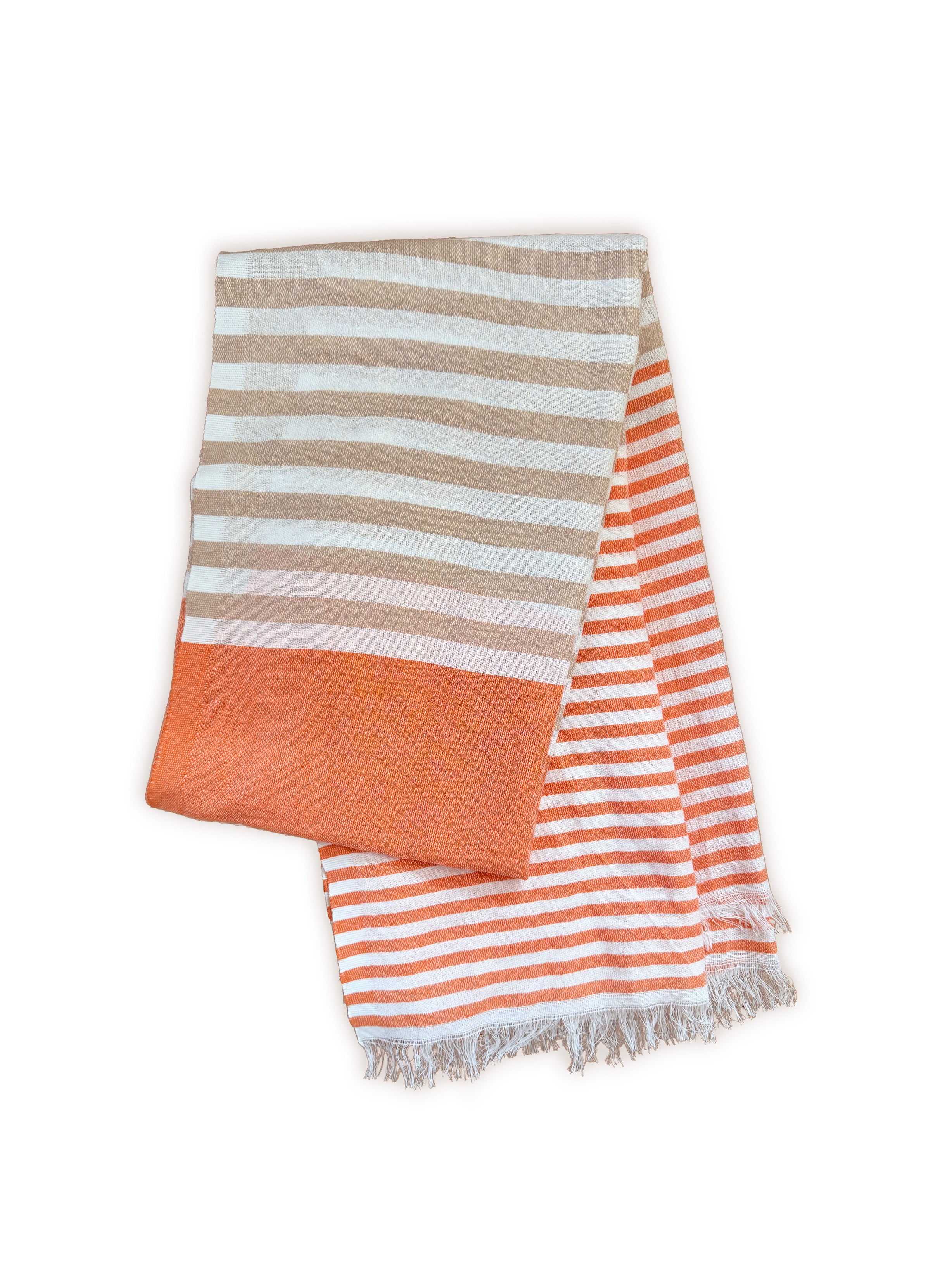 The Barkin' Towel - Orange Stripe