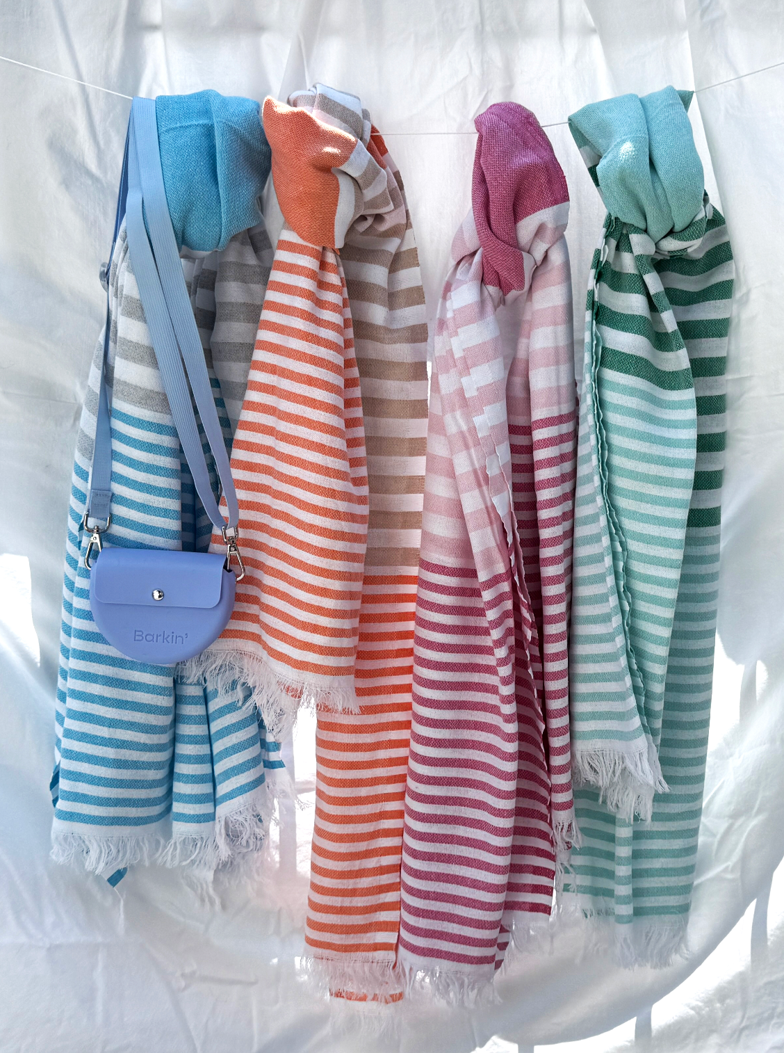 The Barkin' Towel - Green Stripe